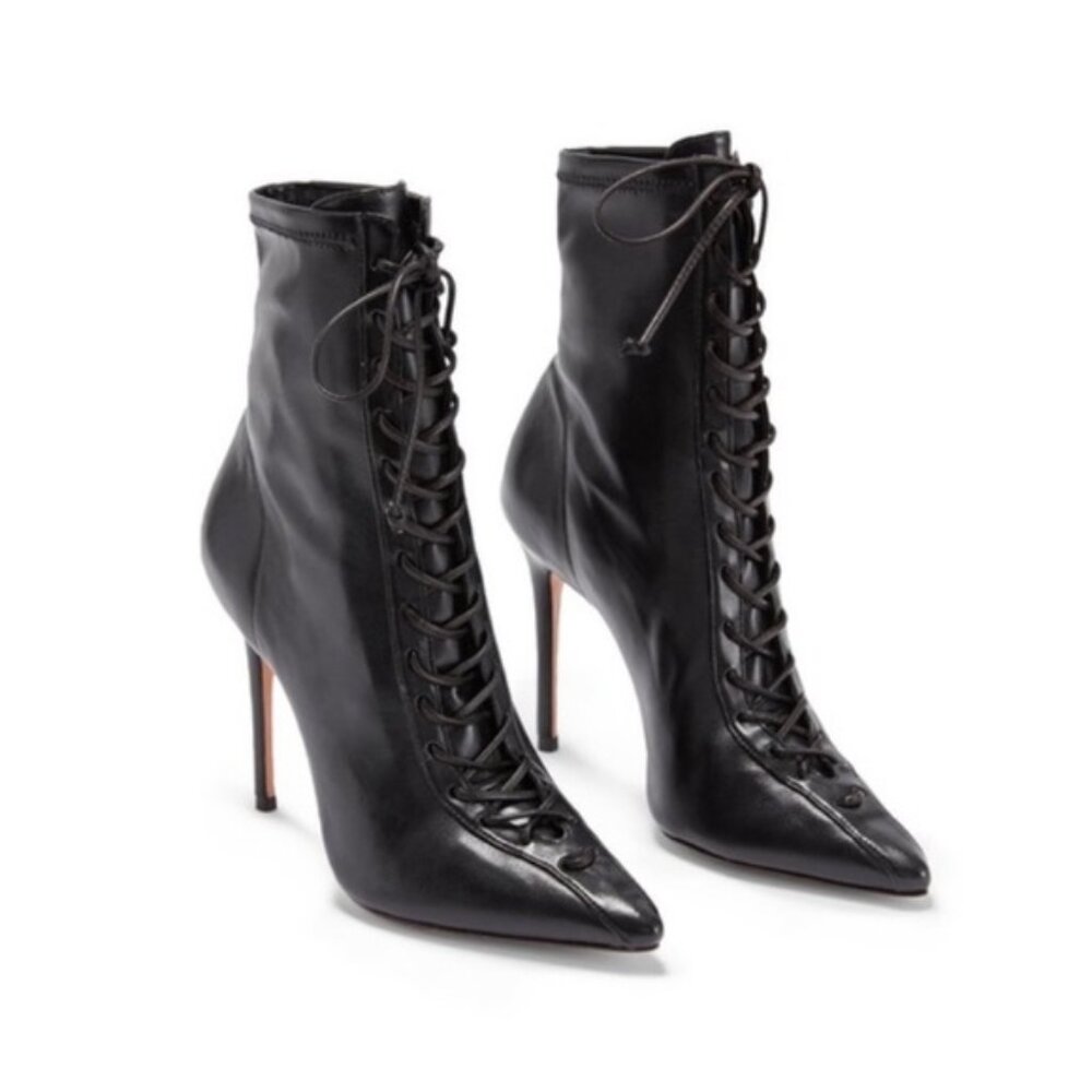 Schutz Teenie Point-Toe Lace-Up Boots Size 6.5 NEW